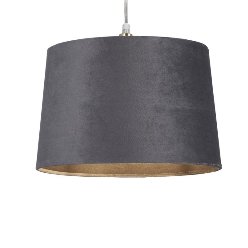 Searchlight-SO701939 - Velvet - Shade Only - 30 cm Charcoal Velvet Shade