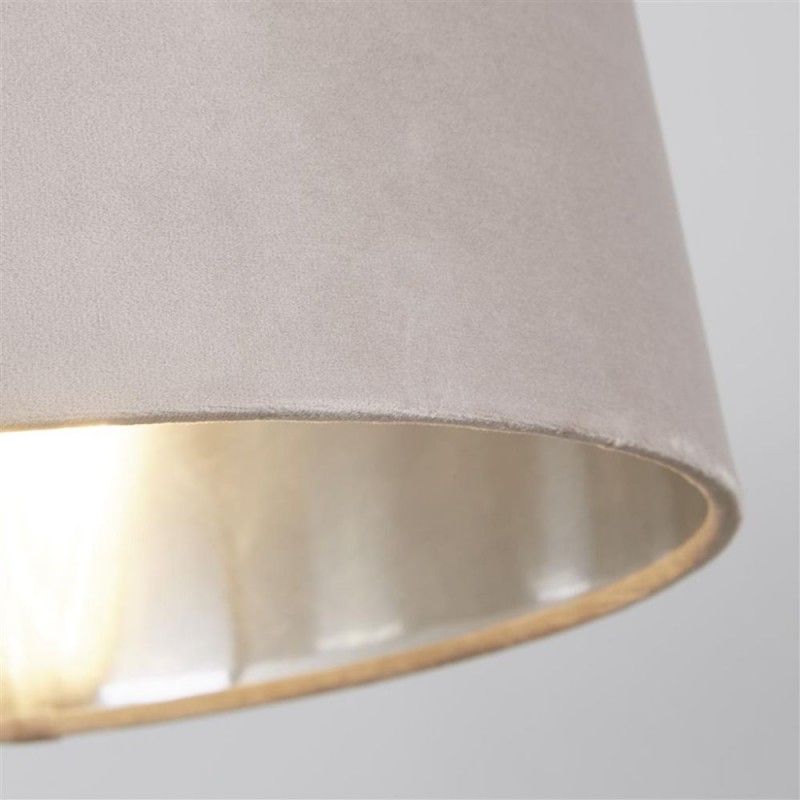 Searchlight-SO701941 - Velvet - Shade Only - 30 cm Mink Velvet Shade with Silver Inner