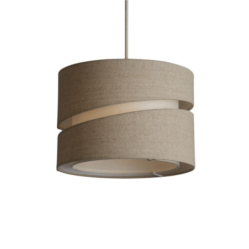 Searchlight-SO701978 - Finn - Shade Only - 28 cm Oatmeal & White Two Tier Shade