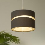 Finn - Shade Only - 28 cm Charcoal & White Two Tier Shade