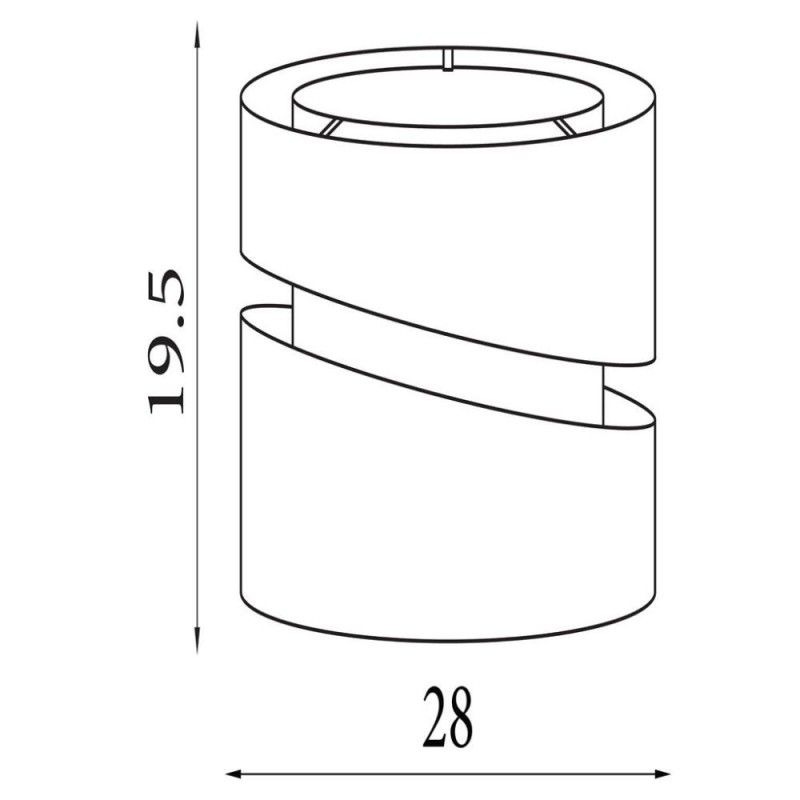 Searchlight-SO701979 - Finn - Shade Only - 28 cm Charcoal & White Two Tier Shade