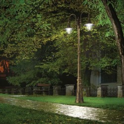 Cima - Outdoor Black & Gold 2 Light Post with Clear Diffuser Cima - Outdoor Black & Gold 2 Light Post with Clear Diffuser