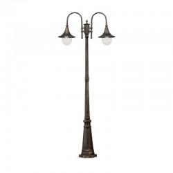 Cima - Outdoor Black & Gold 2 Light Post with Clear Diffuser Cima - Outdoor Black & Gold 2 Light Post with Clear Diffuser