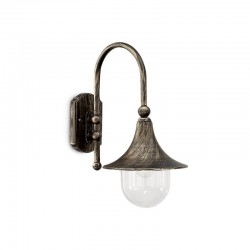 Cima - Outdoor Black & Gold Wall Lamp with Clear Diffuser Cima - Outdoor Black & Gold Wall Lamp with Clear Diffuser