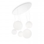 Mapa Bianco - White 5 Light Cluster Pendant with White Glass Mapa Bianco - White 5 Light Cluster Pendant with White Glass
