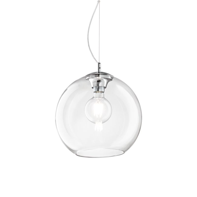 IdealLux-052809 - Nemo - Clear Glass Globe with Chrome Single Pendant -Ø30