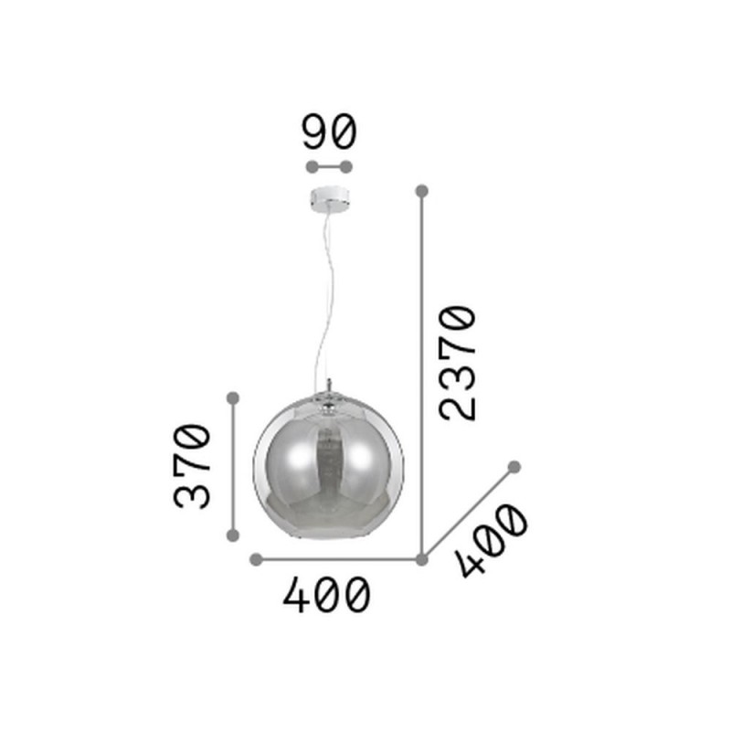 IdealLux-052816 - Nemo - Chrome Pendant with Clear Glass Ø 40 cm