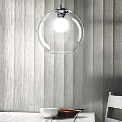 Nemo - Chrome Pendant with Clear Glass Ø 40 cm
