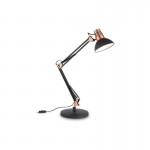Wally - Black & Copper Adjustable Table Lamp