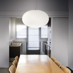 Candy - White Pendant with Oval White Glass ∅ 50 cm Candy - White Pendant with Oval White Glass ∅ 50 cm