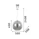 IdealLux-094137 - Nemo - Chrome Pendant with Smoked Glass Ø 50 cm