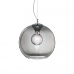 Nemo - Chrome Pendant with Smoked Glass Ø 40 cm