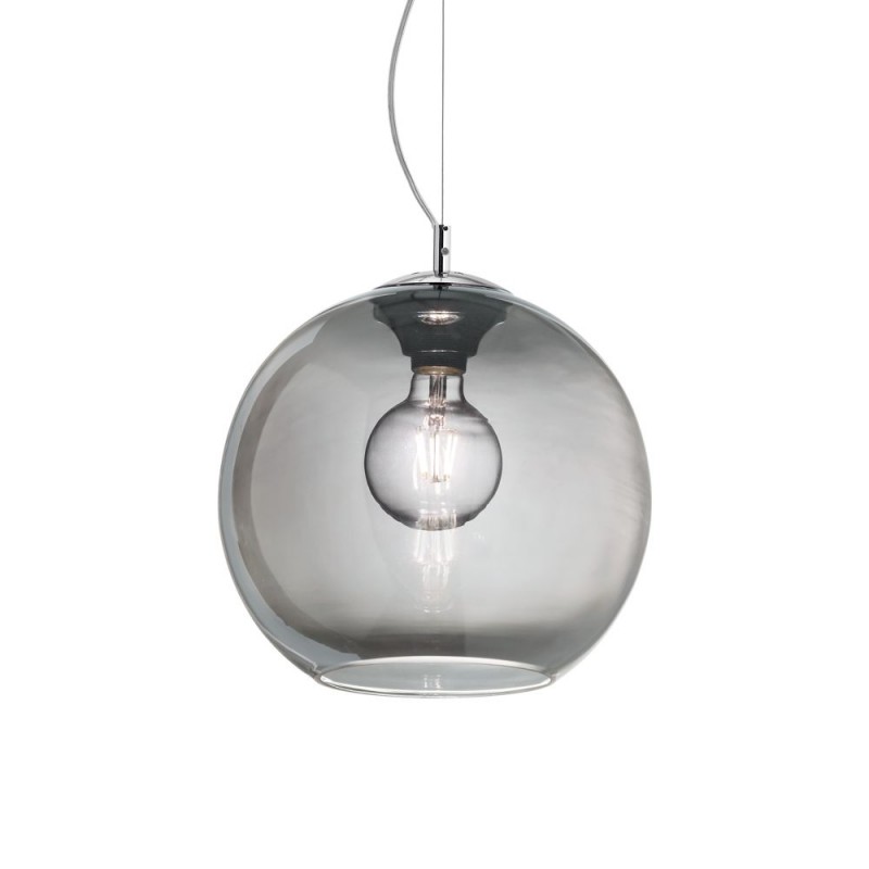 IdealLux-094229 - Nemo - Chrome Pendant with Smoked Glass Ø 40 cm