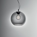 Nemo - Chrome Pendant with Smoked Glass Ø 30 cm