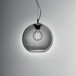 Nemo - Chrome Pendant with Smoked Glass Ø 30 cm