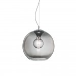 Nemo - Chrome Pendant with Smoked Glass Ø 30 cm