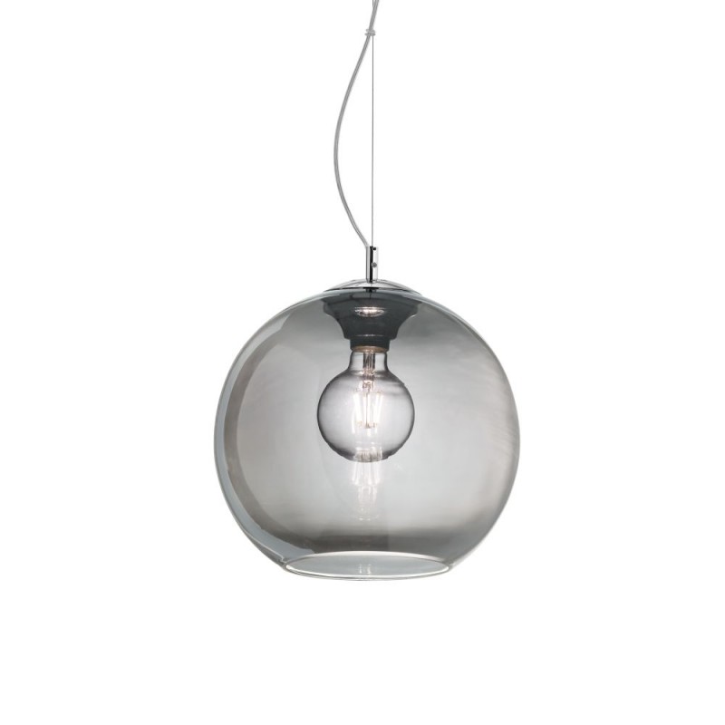 IdealLux-094236 - Nemo - Chrome Pendant with Smoked Glass Ø 30 cm