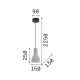 IdealLux-110417 - Oil - Grey Concrete Pendant ∅ 15 cm