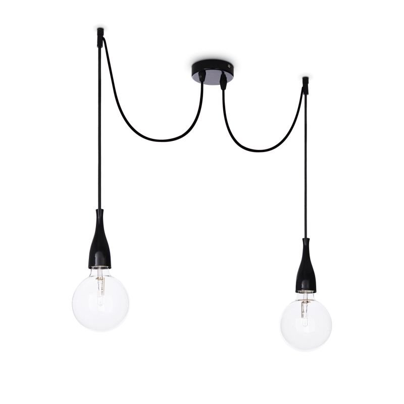 IdealLux-112671 - Minimal - Black Metal 2 Lights Hanging Pendant