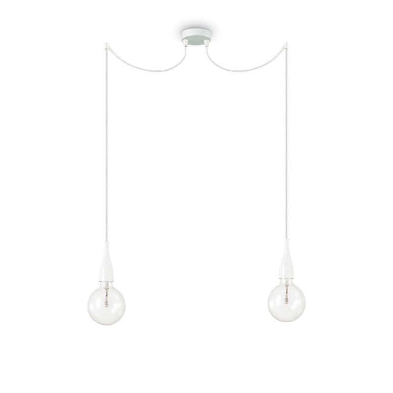 IdealLux-112718 - Minimal - White Metal 2 Lights Hanging Pendant