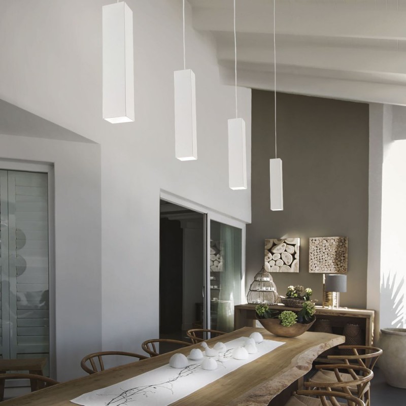 IdealLux-126913 - Look Square - Matt Black Pendant Ø 6 cm
