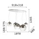 IdealLux-138305 - Nemo Plus - Chrome 5 Light Cluster Pendant with Ombre Glass