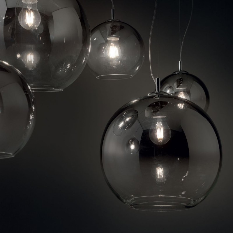 IdealLux-138305 - Nemo Plus - Chrome 5 Light Cluster Pendant with Ombre Glass