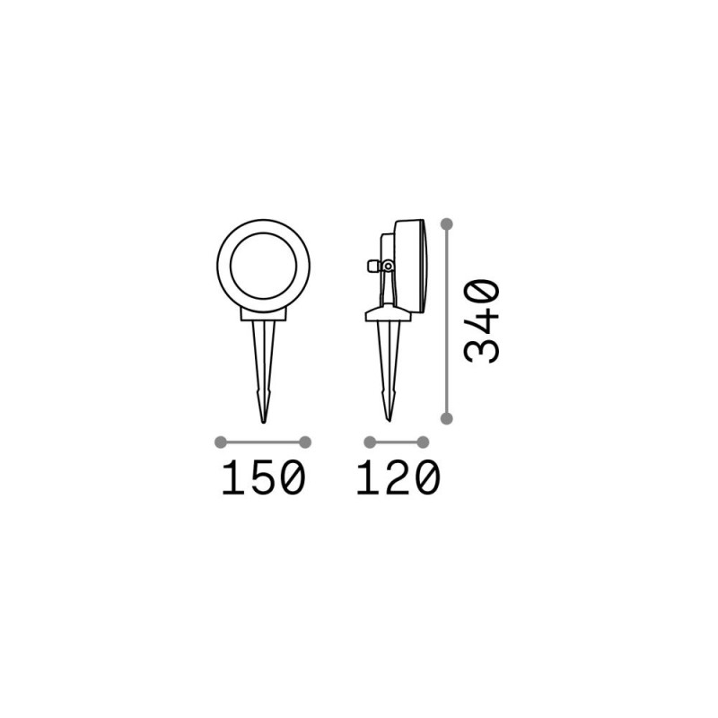 IdealLux-145334 - Litio - IP66 Grey CCT Spike Spot