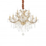 Napoleon - Gold 12 Light Chandelier with Clear Glass & Crystal