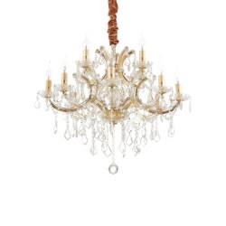 Napoleon - Gold 12 Light Chandelier with Clear Glass & Crystal