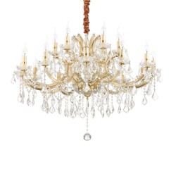 Napoleon - Gold 18 Light Chandelier with Clear Glass & Crystal
