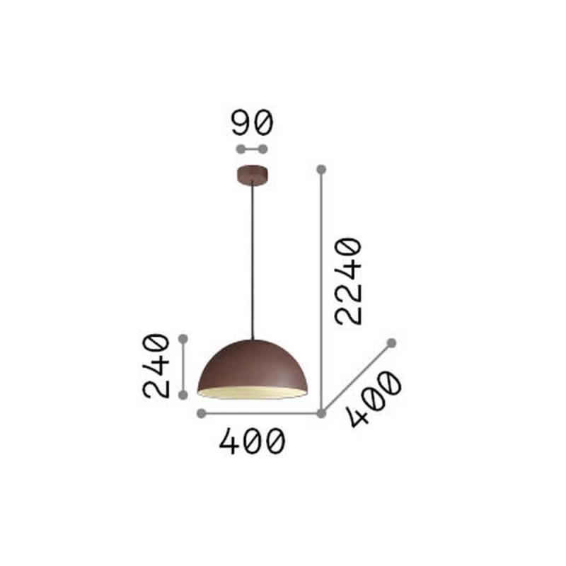 IdealLux-174211 - Folk - Matt Brown Pendant ∅ 40 cm