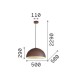 IdealLux-174228 - Folk - Matt Brown Pendant ∅ 50 cm