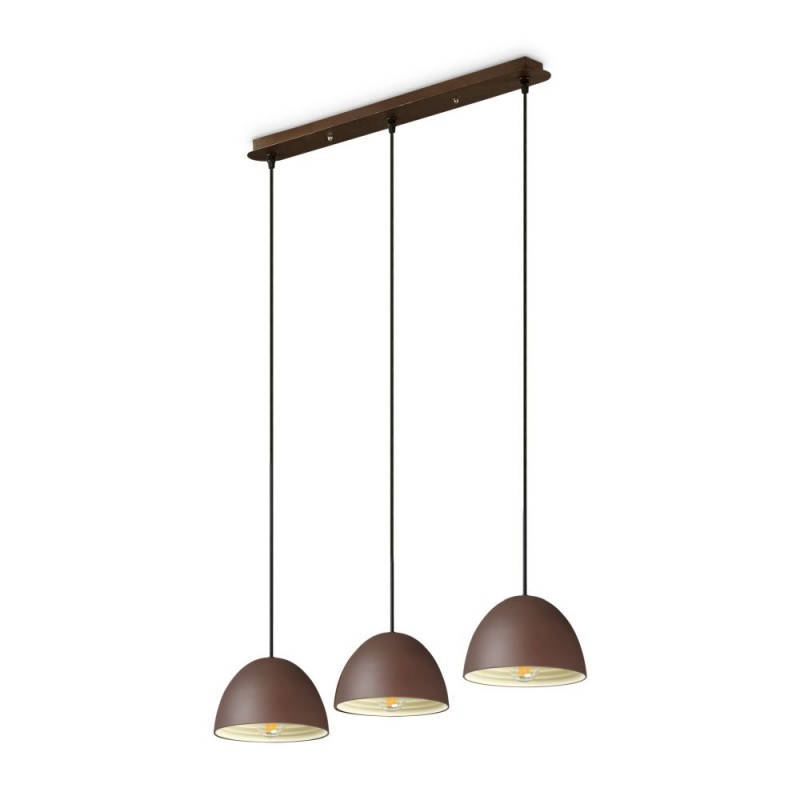IdealLux-174235 - Folk - Matt Brown 3 Light over Island Fitting