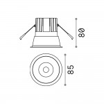 Game - White & Gold LED Recessed Light ∅ 8.5 cm