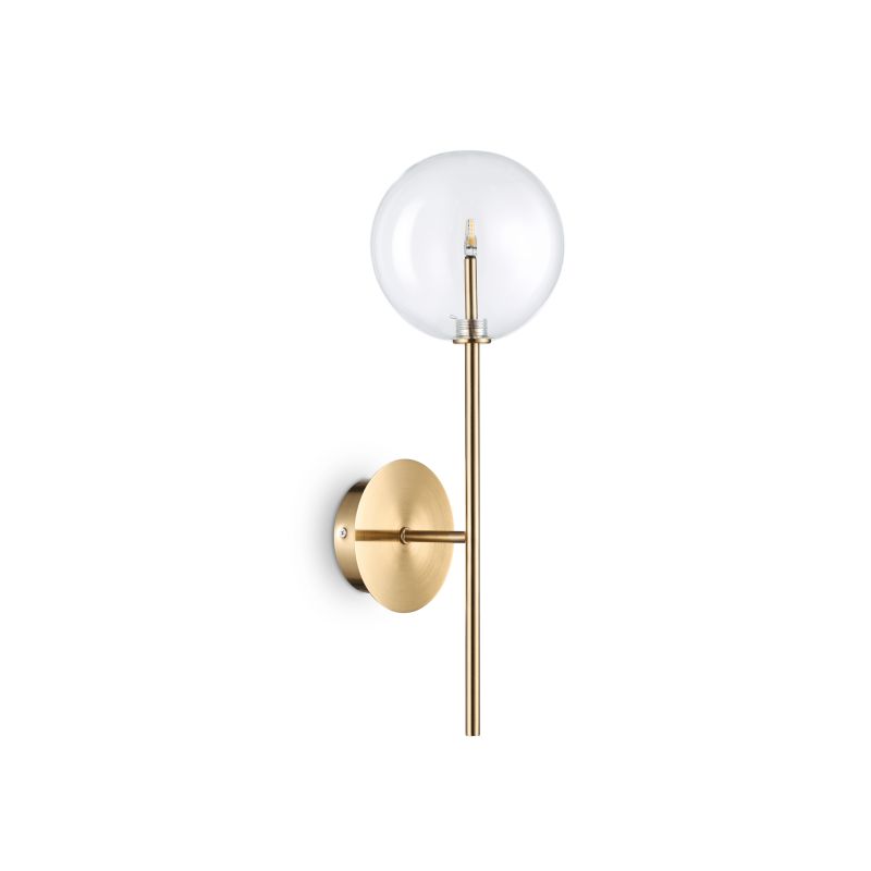 IdealLux-200149 - Equinoxe - Clear Glass & Gold Wall Lamp