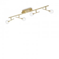 Maracas - Satin Brass 4 Light Ceiling Fitting with Clear Glass Maracas - Satin Brass 4 Light Ceiling Fitting with Clear Glass
