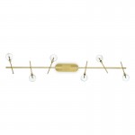 Maracas - Satin Brass 6 Light Ceiling Fitting with Clear Glass Maracas - Satin Brass 6 Light Ceiling Fitting with Clear Glass