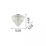 Dubai - Brass 6 Light Ceiling Lamp with Crystal
