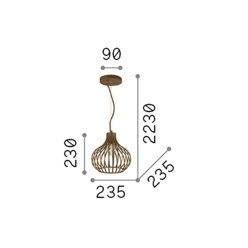 IdealLux-205281 - Onion - Brown Pendant ∅ 23.5 cm
