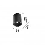 Nitro - Surface-Mounted Black Cylindrical LED Spotlight Ø 9 cm