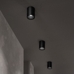 Nitro - Surface-Mounted Black Cylindrical LED Spotlight Ø 8 cm