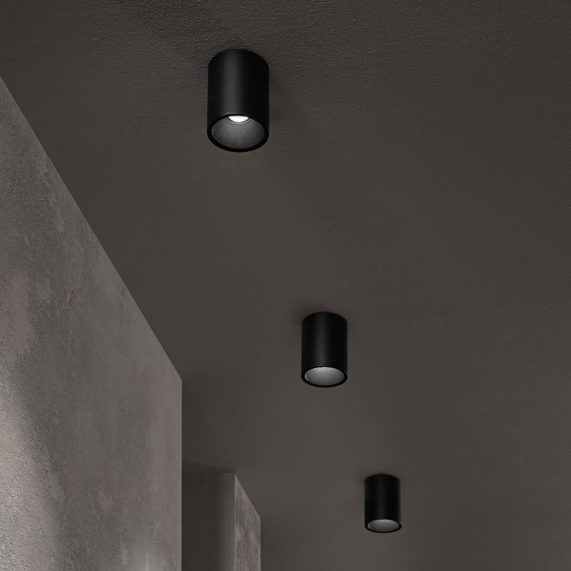 IdealLux-206004 - Nitro - Surface-Mounted Black Cylindrical LED Spotlight Ø 8 cm