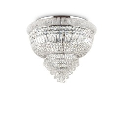 Dubai - Chrome 6 Light Ceiling Lamp with Crystal