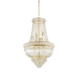 Dubai - Brass 10 Light Chandelier with Crystal
