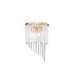 Carlton - Gold 3 Light Wall Lamp with Crystal