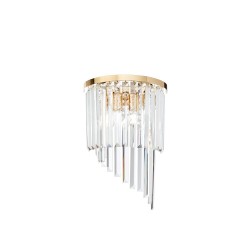 Carlton - Gold 3 Light Wall Lamp with Crystal