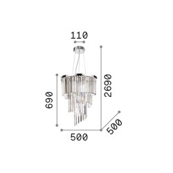 Carlton - Gold 12 Light Chandelier with Crystal
