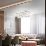 Martinez - Gold 8 Light Ceiling Fitting with Crystal