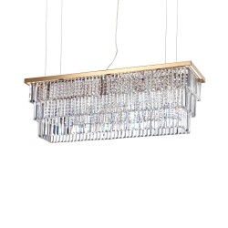 Martinez - Gold 8 Light over Island Fitting with Crystal